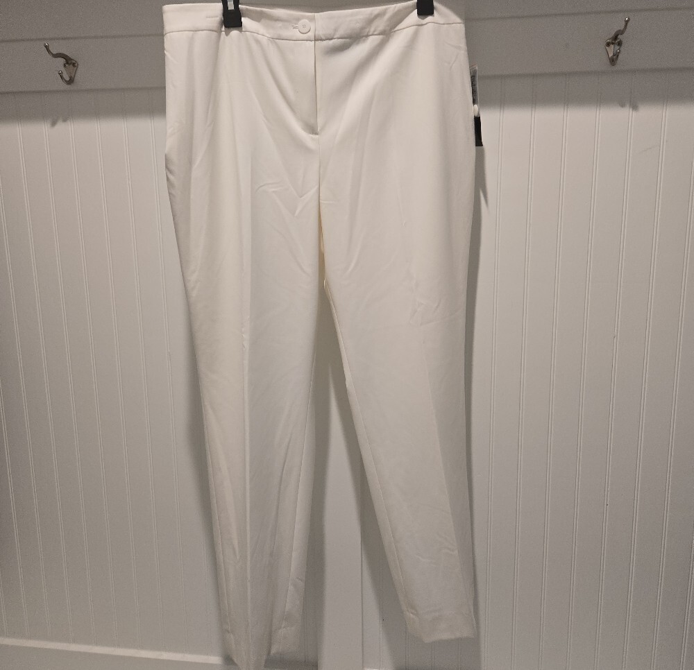 Jones New York White Straight‑Leg Pants – Women’s Size 12, NWT - Picture 3 of 8